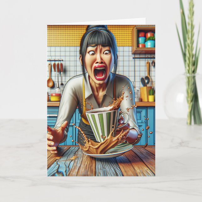 Carte Non, pas le café | Drôle Femme au foyer (Devant)