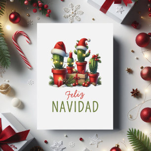 Carte non photographique Feliz Navidad Cactus Mexi