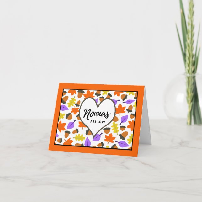 Carte Nonnas Are Love Automne Anniversaire Feuille Acorn (Devant)