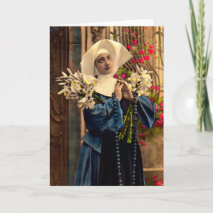 Carte nonne bleue vers 1910