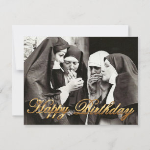 Carte Nonnes fumer photographie vintage