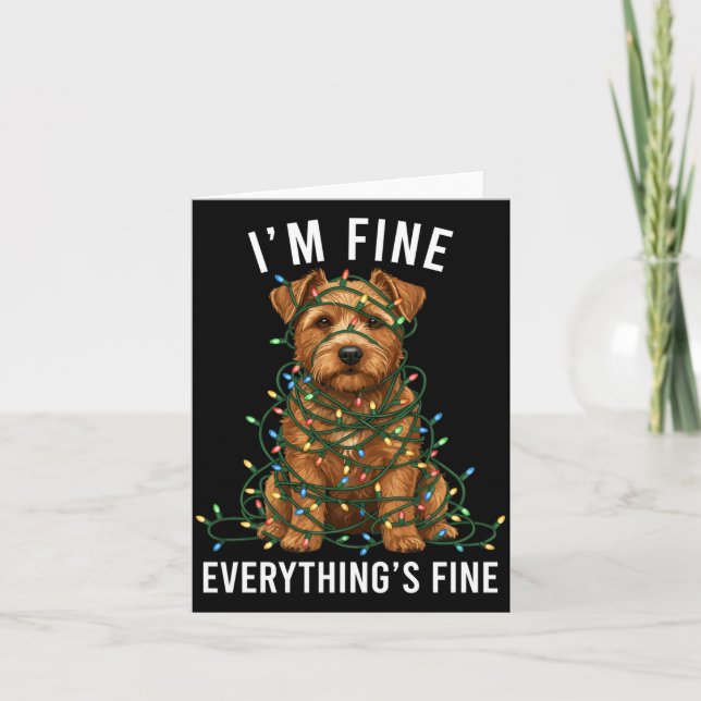 Carte Norfolk Terrier Christmas I'm Fine Everything Is F (Devant)