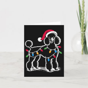 Carte Normes Poodle Feux de Noël Santa Hat Xmas D