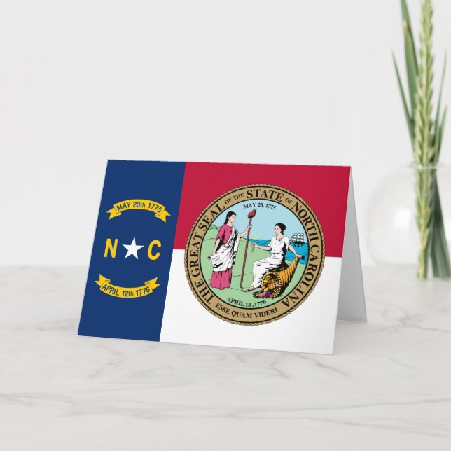 Carte North Carolinian Flag & Seal, North Carolina (Devant)