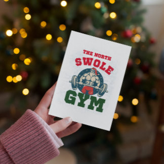 Carte North Swole Gym Funny Père Noël