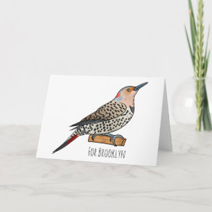 Carte Northern flicker bird cartoon illustration