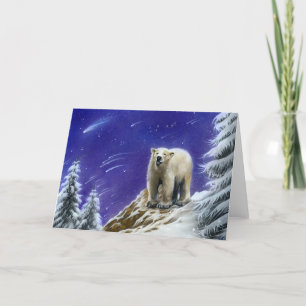 Carte Northern Lights Pola Bear Greeting card