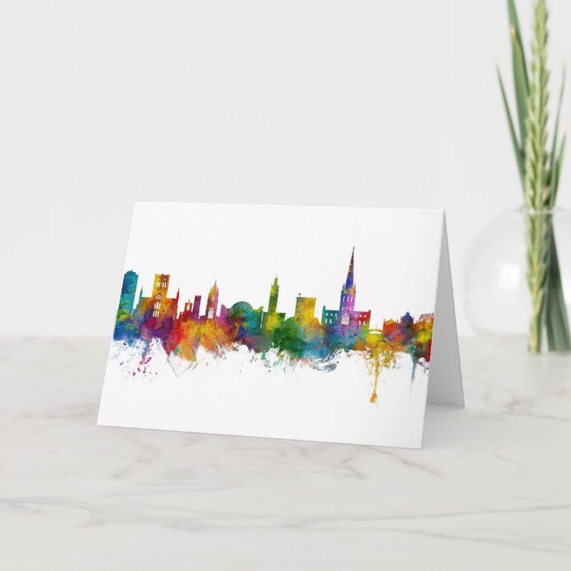 Carte Norwich England Skyline (Devant)