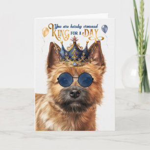 Carte Norwich Terrier Dog King pour jour drôle Anniversa
