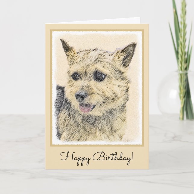 Carte Norwich Terrier Peinture - Cute Original Chien Art (Devant)