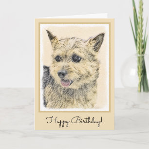 Carte Norwich Terrier Peinture - Cute Original Chien Art