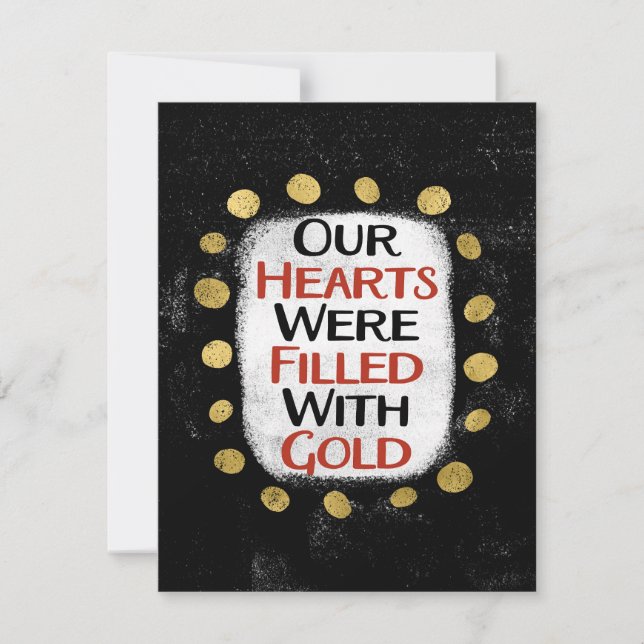 Carte Nos Coeurs Étaient Gold Greeting Card (Devant)