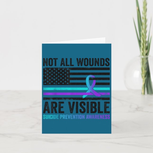 Carte Not All Wounds Are Visible American Flag Suicide P (Devant)