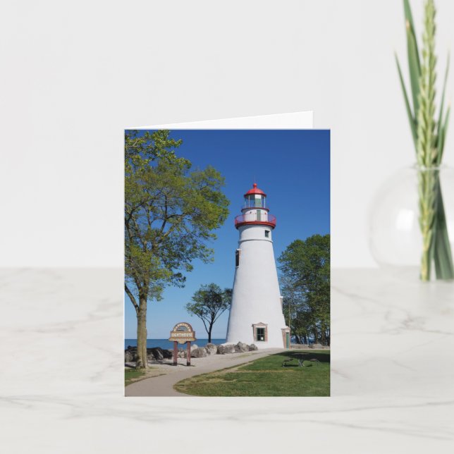 Carte Nota blanche du phare de Marblehead, 4 po x  (Devant)