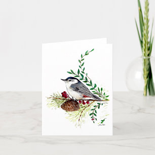 Carte Nota Nuthatch Beautiful Watercolor