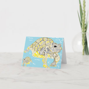 Carte Note Card Blank Inside Sea Turtles Sarr