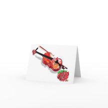 Note Card /Violon avec Rose