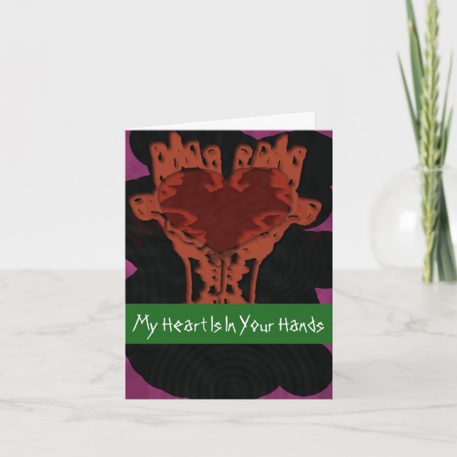 Carte Note Coeur dans vos mains (Devant)