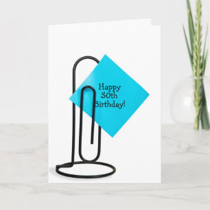 Carte Note d'anniversaire 50 ans sur un trombone