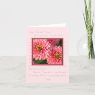 Carte Note de classe Zinnia rose