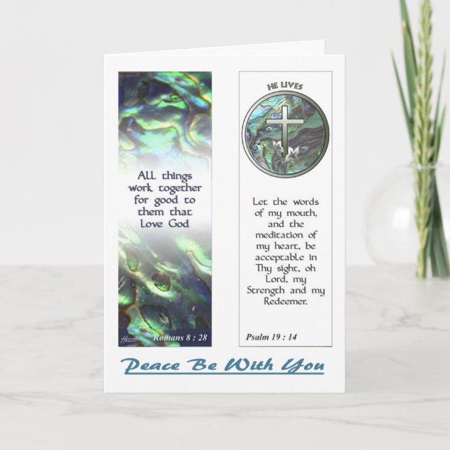 Carte Note de Cross and Abalone Scriptures Bookmarks (Devant)