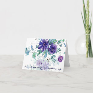 Carte Note de floraison d'aquarelle violette sainte et i