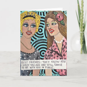 CARTE NOTECARD-BEST FRIENDS-THEY SAVENT VOUS FOUS ÊTES
