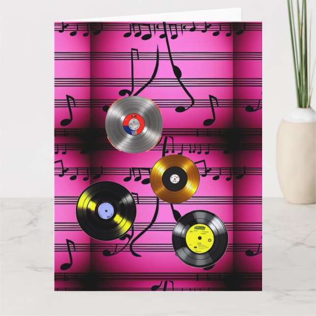 Carte Notes de musique et disques (Devant)