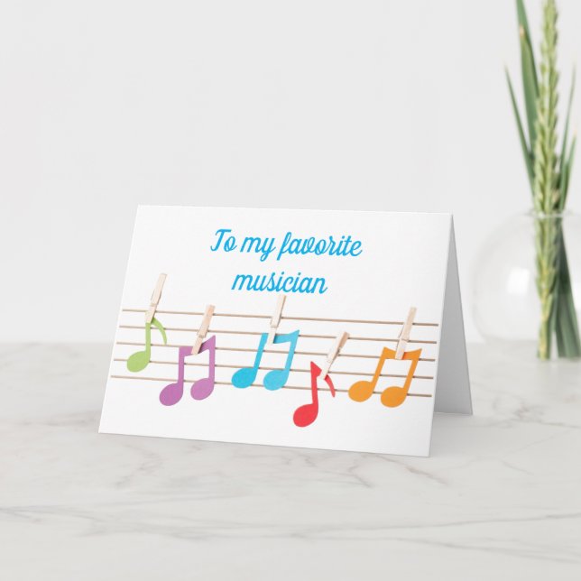 CARTE **NOTES MUSICALES DE L'AMI** SOUHAITS D'ANNIVERSAI (Devant)