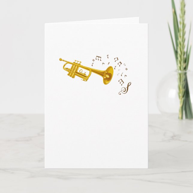 Carte Notes musicales de trompette de jazz Musicien (Devant)