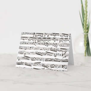 Carte Notes musicales en noir et blanc