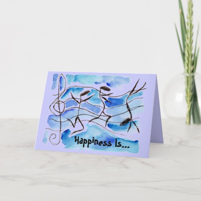 Carte Notes Musicales Le Bonheur Est La Vie Réglée À La  (Devant)