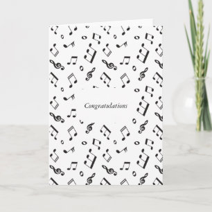 Carte Notes musicales noir et blanc