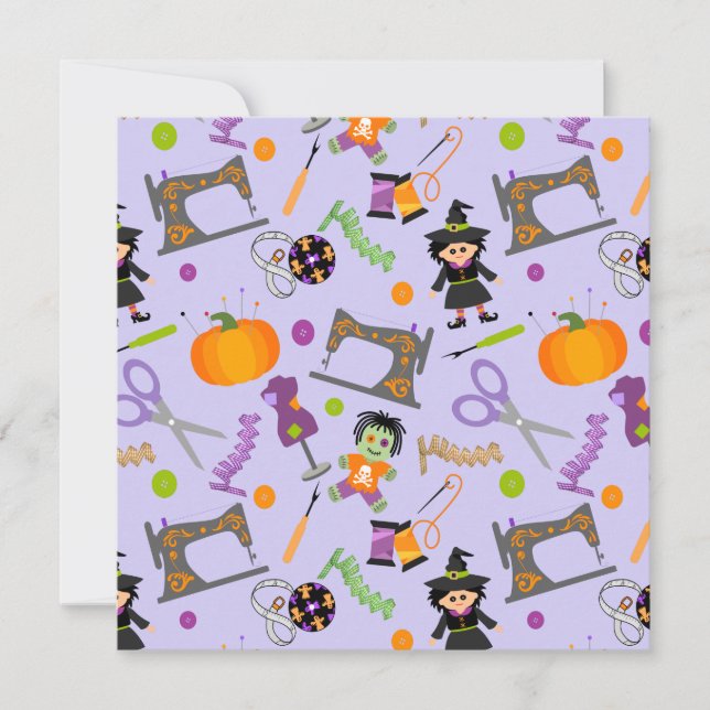 Carte Notions de couture de la marmite d'Halloween (Devant)