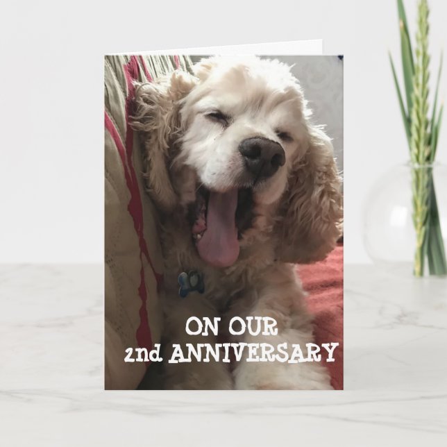 CARTE **NOTRE 2E ANNIVERSAIRE* REMPLI D'AMOUR / AMUSEMEN (Devant)
