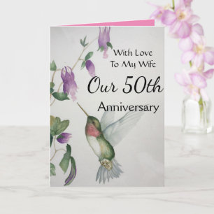 Carte Notre 50e anniversaire Ma femme avec l'amour Colib