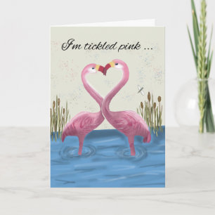 Carte Notre Anniversaire Deux Flamants roses Qui Font Fo