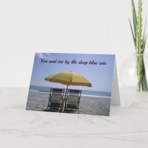 CARTE *NOTRE ANNIVERSAIRE* VOUS ET LA MER BLEUE PROFONDE