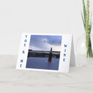 CARTE NOTRE ANNIVERSAY-VOUS / MOI ET UN PEU DE VIN / COU