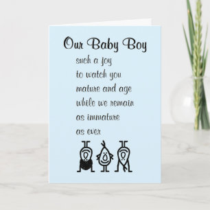 Carte Notre Bébé Garçon Un Poème D'Anniversaire Drôle Po