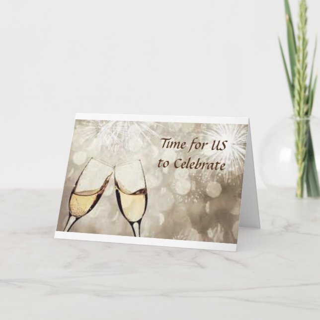 CARTE NOTRE CHAMPAGNE ANNIVERSAIRE ET LA CÉLÉBRATION (Devant)