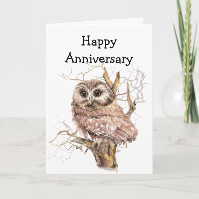 Carte Notre Chouette Anniversaire vous aime toujours (Devant)