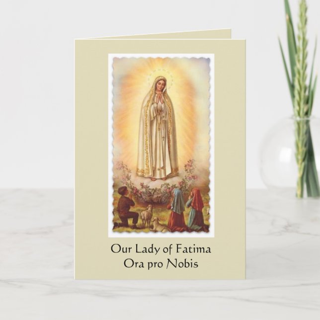 Carte Notre-Dame de Fatima avec des enfants (Devant)