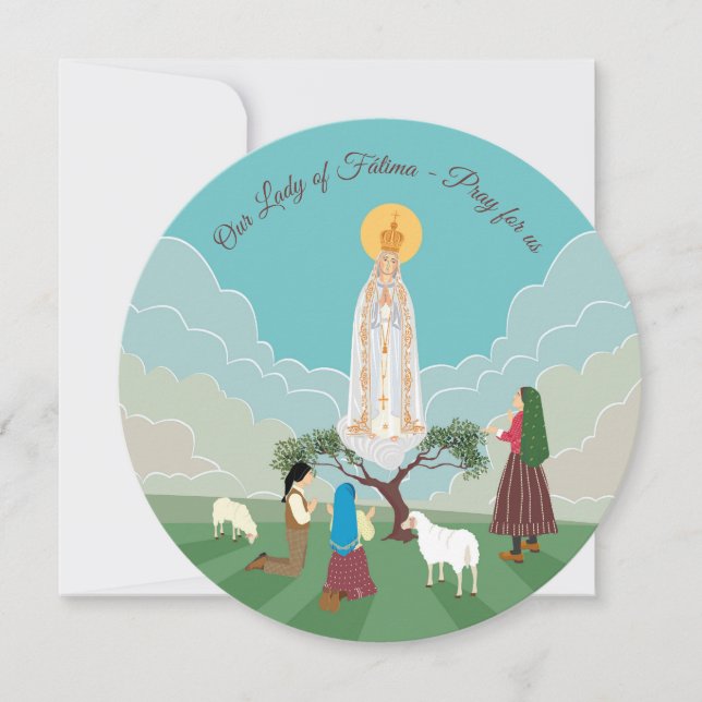 Carte Notre-Dame de Fatima et anniversaire des bergers (Devant)
