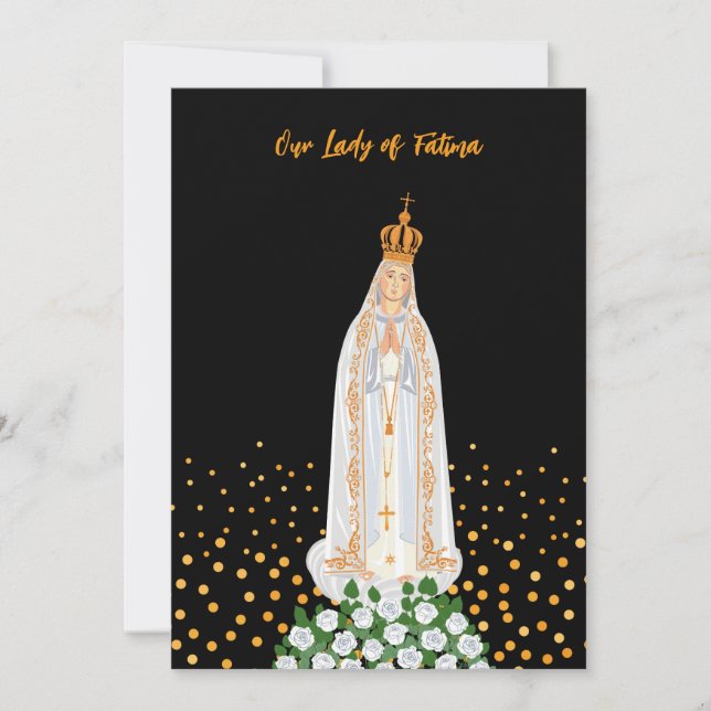 Carte Notre-Dame de Fatima Procession de bougies anniver (Devant)