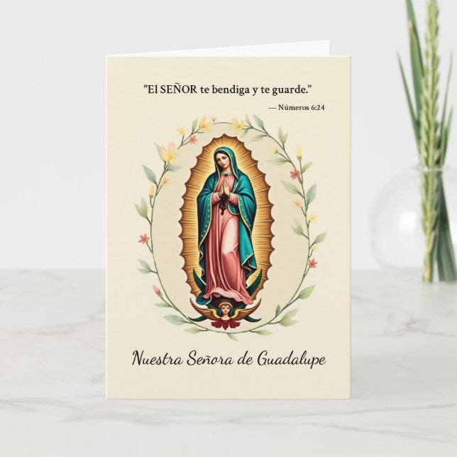 Carte Notre-Dame de Guadalupe Fête Bénédiction Espagnol (Devant)