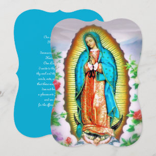 Carte Notre-Dame de Guadalupe Floral avec prière
