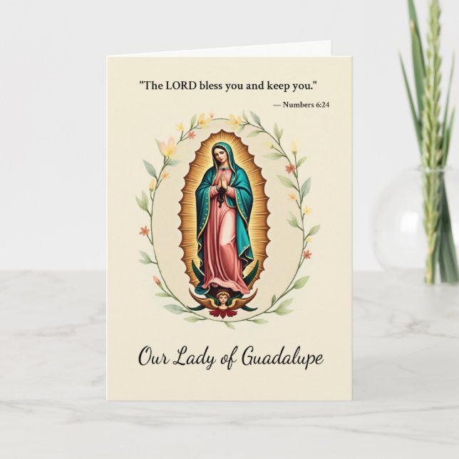 Carte Notre-Dame de Guadalupe La Paix et les Bénédiction (Devant)