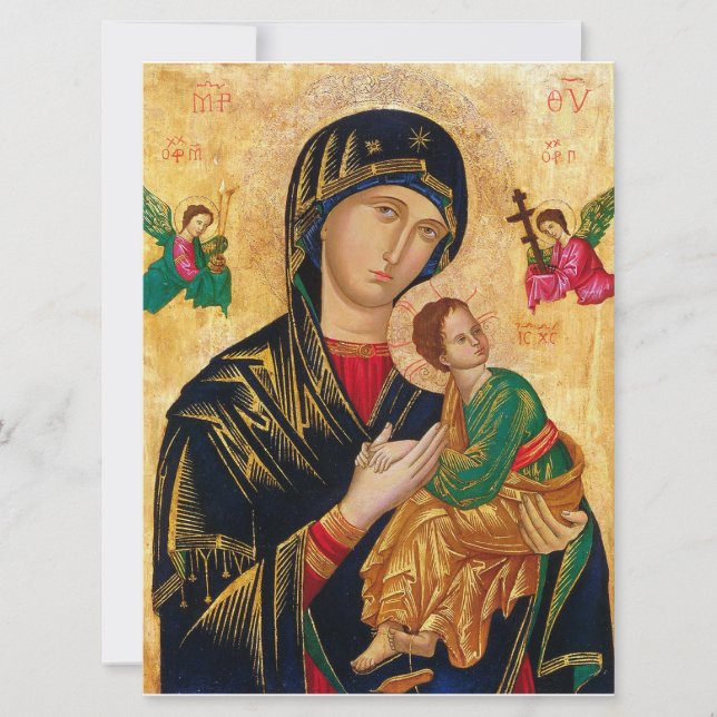 Carte Notre Dame Perpétuelle aide Vierge Marie Icône Rus (Devant)
