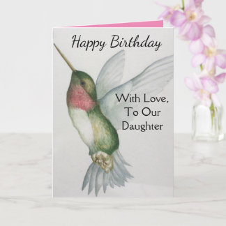 Carte Notre Fille Avec Amour Anniversaire Colibri